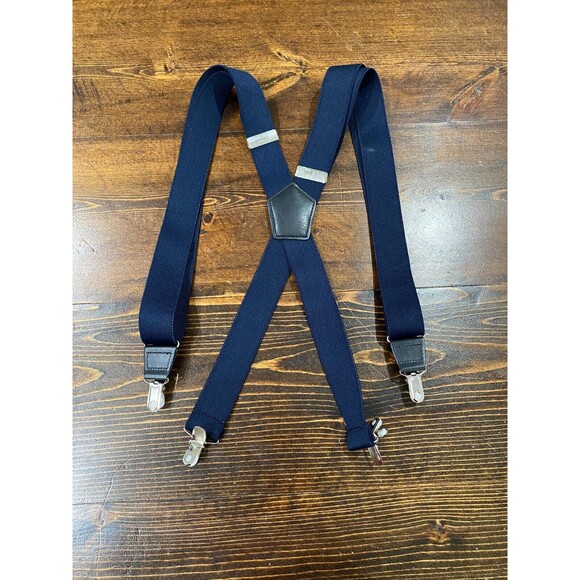 Navy Blue Men's Suspenders - Picture 1 of 4